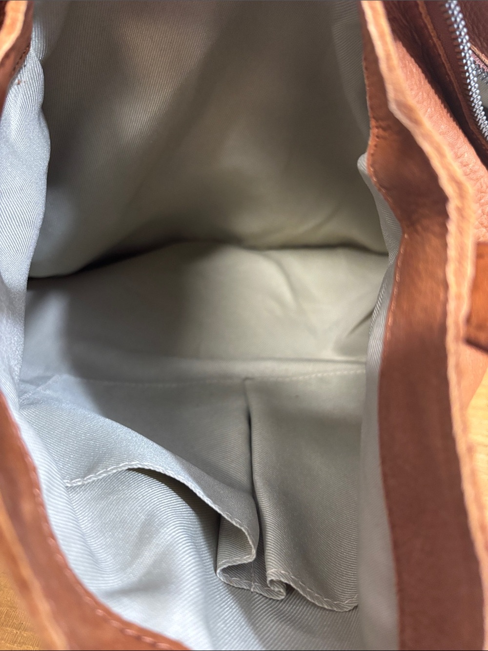 American Leather Co. Cognac Brown Genuine Leather Tote Shoulder Bag - Picture 15 of 15